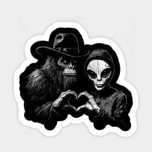 Vintage Bigfoot Alien Love Sticker